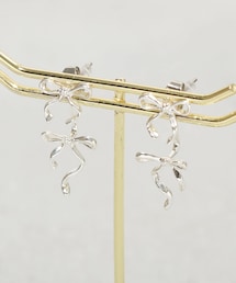 リボンバックデザインピアス