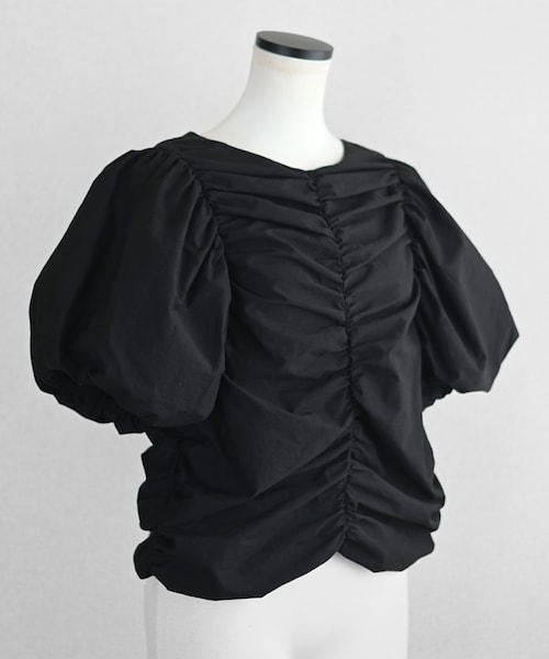 Marient（マリエント）の「シャーリングバルーンBL（シャツ/ブラウス・レディース・ホワイト/ブラック・FREE）」の2枚目の写真