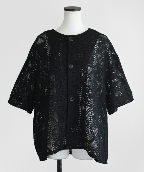 Marient（マリエント）の「クロシェサマーニットCD（カーディガン/ボレロ・レディース・ホワイト/ブラック・FREE）」の2枚目の写真