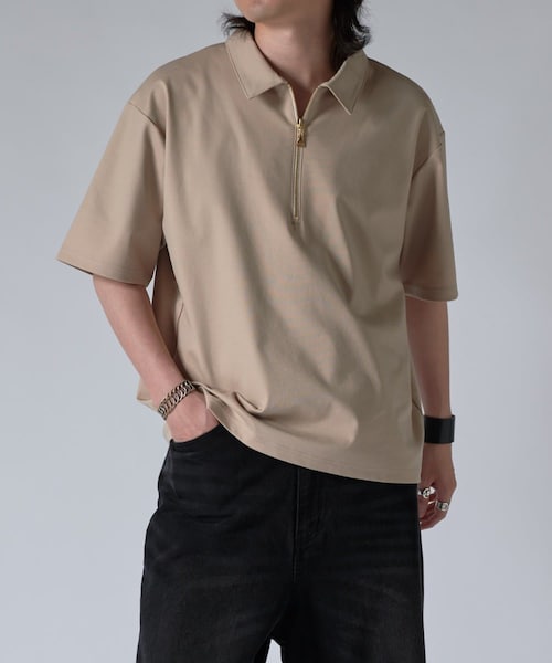 ノウルハーフジップポロ