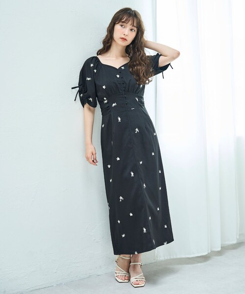 【WEB先行予約/6月中旬発売予定】刺繍ボリューム袖ワンピース/TT527403