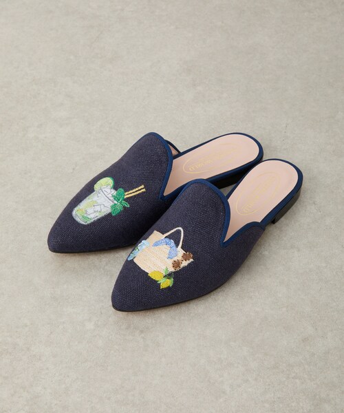 BEARDSLEY（ビアズリー）の「《CALITAS WORLD》刺繍ミュール（）」 - WEAR