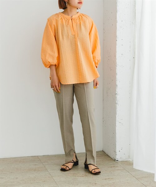 URBAN RESEARCH ROSSO WOMEN（アーバンリサーチ　ロッソ）の「F by ROSSO / UR TECH DRYLUXE中央壓線直筒褲（その他・レディース・黑色/摩卡色/膚色・黑色/摩卡色/膚色）」の15枚目の写真