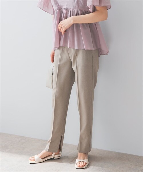 URBAN RESEARCH ROSSO WOMEN（アーバンリサーチ　ロッソ）の「F by ROSSO / UR TECH DRYLUXE中央壓線直筒褲（その他・レディース・黑色/摩卡色/膚色・黑色/摩卡色/膚色）」の6枚目の写真