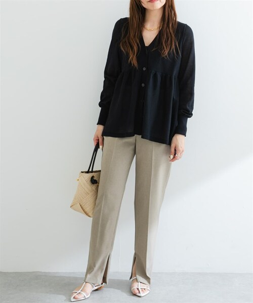 URBAN RESEARCH ROSSO WOMEN（アーバンリサーチ　ロッソ）の「F by ROSSO / UR TECH DRYLUXE中央壓線直筒褲（その他・レディース・黑色/摩卡色/膚色・黑色/摩卡色/膚色）」の13枚目の写真