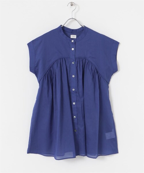 URBAN RESEARCH DOORS（アーバンリサーチドアーズ）の「UR TECH 棉質巴里紗碎褶法式袖罩衫（その他・レディース・黑色/寶藍色/赤褐色・黑色/寶藍色/赤褐色）」の2枚目の写真