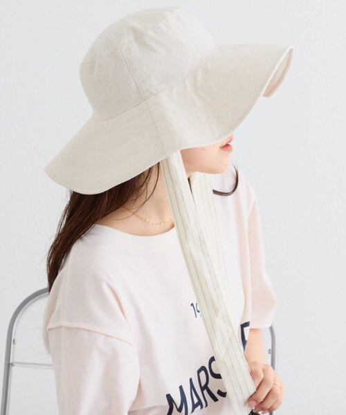 CIAOPANIC TYPY（チャオパニックティピー）の「【UV】アソート柄紐付きHAT（ハット・レディース・ブラウン/オフホワイト/ブラック・ONE）」の2枚目の写真