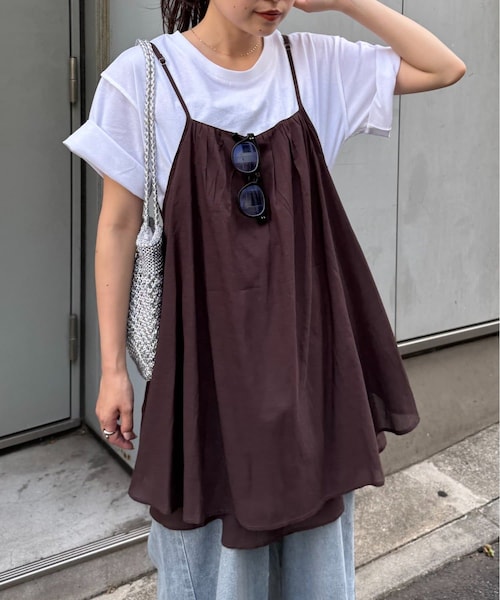 CIAOPANIC TYPY(チャオパニックティピー)の「【India】スシボイルキャミチュニック(チュニック・レディース・ブラック/ブラウン/サックスブルー・ONE)」の2枚目の写真