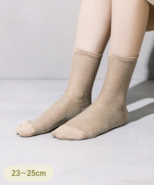 3coins（3coins）の「グリッタークルーソックス（ソックス/靴下・レディース・ブラック/ベージュ/ライトグレー・FREE）」の3枚目の写真