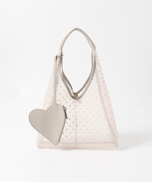 RODE SKO（ロデスコ）の「愛心半透明三角手提包（その他・レディース・黑色/膚色・黑色/膚色）」の2枚目の写真