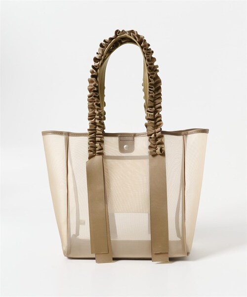 RODE SKO（ロデスコ）の「荷葉提把透明托特包（その他・レディース・灰色/膚色・灰色/膚色）」の2枚目の写真