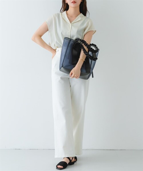 RODE SKO（ロデスコ）の「荷葉提把透明托特包（その他・レディース・灰色/膚色・灰色/膚色）」の10枚目の写真