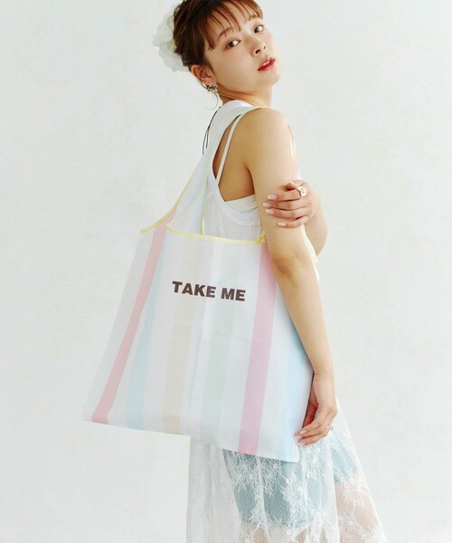 Lattice(Lattice)の「ストライプロゴエコバッグ(エコバッグ/サブバッグ・レディース・ブルー/パープル/レッド/その他・FREE)」の4枚目の写真