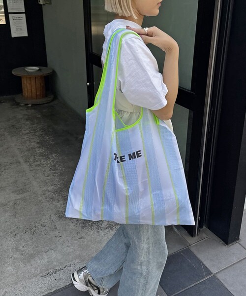 Lattice(Lattice)の「ストライプロゴエコバッグ(エコバッグ/サブバッグ・レディース・ブルー/パープル/レッド/その他・FREE)」の1枚目の写真