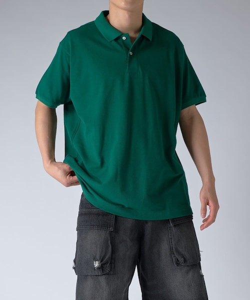 Lui's（ルイス）の「CHEMISE Lui's S/Sポロ（ポロシャツ・メンズ・ブルー/ブラック/グリーン/ホワイト/ピンク/イエロー・F）」の4枚目の写真