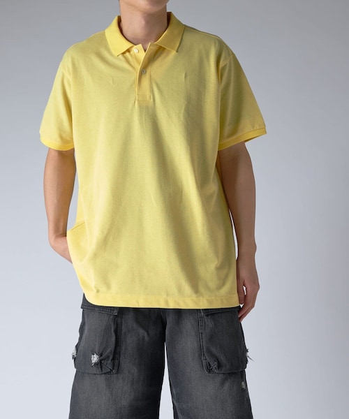 Lui's（ルイス）の「CHEMISE Lui's S/Sポロ（ポロシャツ・メンズ・ブルー/ブラック/グリーン/ホワイト/ピンク/イエロー・F）」の5枚目の写真