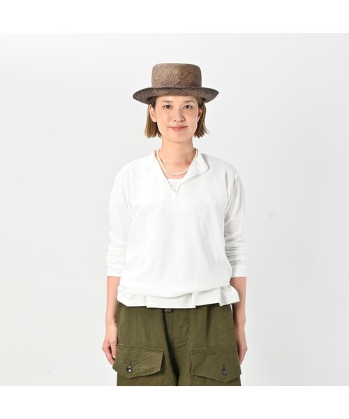 45R(フォーティファイブアール)の「ハチノスカノコの908ヘンリー(トップス・レディース・02-シロ/61-オリーブ/62-カーキ/75-ネイビー・01-XS/02-S/03-M/04-L)」の8枚目の写真