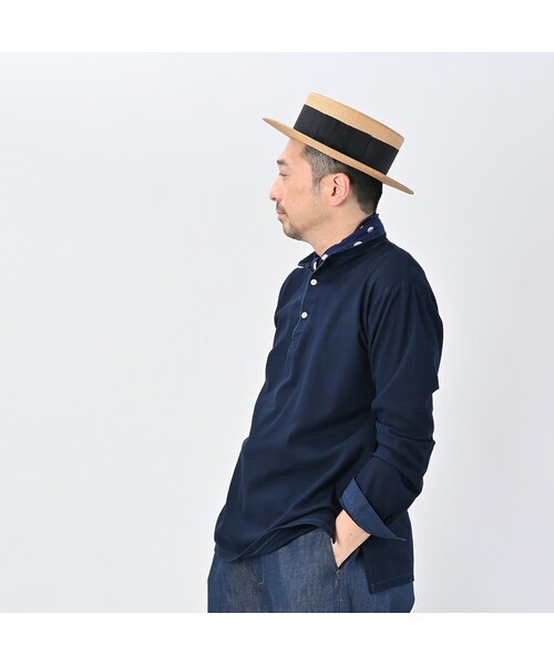 45R(フォーティファイブアール)の「ハチノスカノコの908ヘンリー(トップス・レディース・02-シロ/61-オリーブ/62-カーキ/75-ネイビー・01-XS/02-S/03-M/04-L)」の12枚目の写真