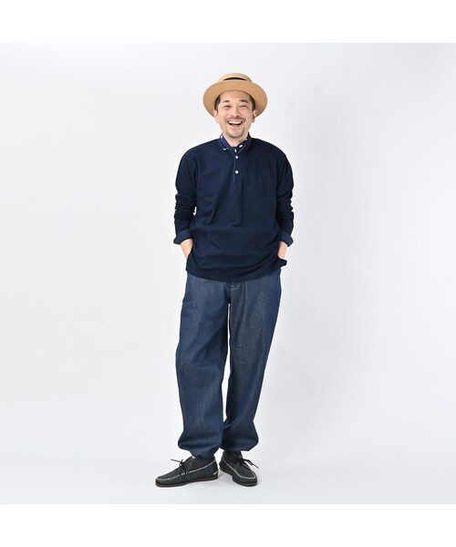 45R(フォーティファイブアール)の「ハチノスカノコの908ヘンリー(トップス・レディース・02-シロ/61-オリーブ/62-カーキ/75-ネイビー・01-XS/02-S/03-M/04-L)」の7枚目の写真