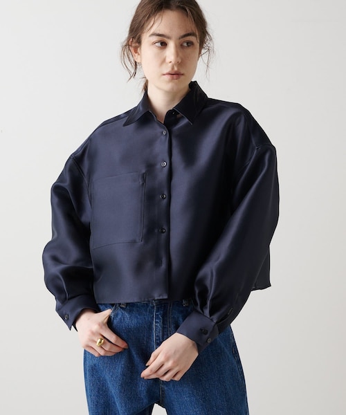 ドローイングナンバーズ シルキーダブルクロスクロップドシャツ