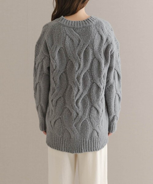 URBAN RESEARCH ROSSO（アーバンリサーチロッソ）の「ウールカシミヤケーブル編オーバーニット（ニット/セーター・レディース・OFF/PURPLE/FOGGRAY・Free）」の11枚目の写真