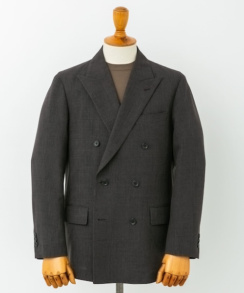 URBAN RESEARCH DOORS（アーバンリサーチドアーズ）の「LIFE STYLE TAILOR　ウーリーノグレンチェックダブルジャケット（テーラードジャケット・メンズ・BROWN-CH・S/M/L/XL）」の3枚目の写真