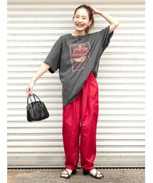 Ungrid | 【WEB限定】ナイロンカラーテーパードパンツ(その他パンツ)