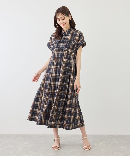 ROPE' PICNIC(ロペピクニック)の「アウトポケットシャツコンシャスワンピース/リンクコーデ(ワンピース・レディース・ダークブラウン系/ネイビー/ネイビー系・M/S)」の13枚目の写真