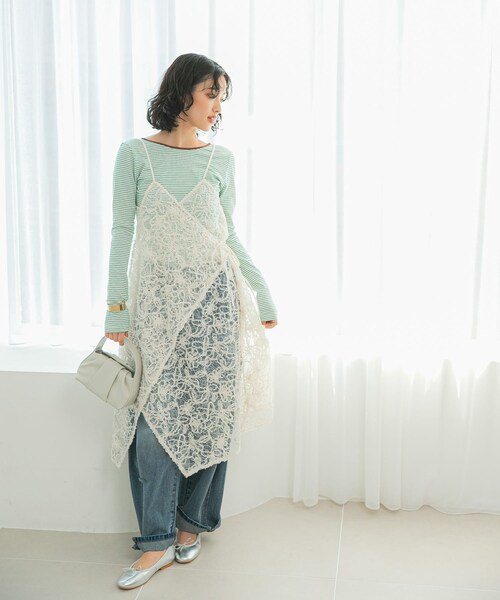 URBAN RESEARCH ROSSO（アーバンリサーチロッソ）の「レースデザインキャミワンピース（ワンピース・レディース・off・FREE）」の8枚目の写真