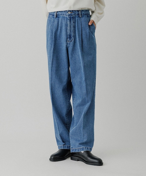 ADAM ET ROPE'(アダムエロペ)の「ワイド イージー ブリーチ デニムパンツ / ADAM ET ROPE' JEANS -GRID-(デニムパンツ・レディース・ブルー系・L/M)」の4枚目の写真
