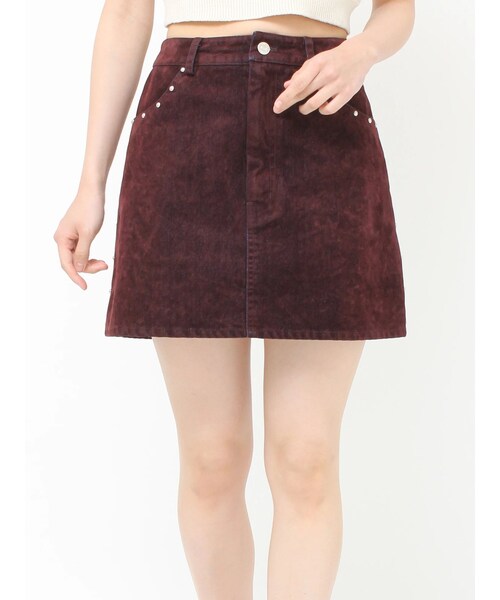 MURUA（ムルーア）の「フロッキーデニムミニスカート【セット販売対象】（デニムスカート・レディース・グレー/ブラック/ボルドー・1/2）」の15枚目の写真