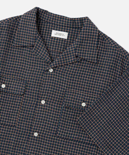 Saturdays NYC(サタデーズ ニューヨークシティ )の「Hester Palaka Shirt(シャツ/ブラウス・レディース・キナリ/オリーブ/ブルー・L/M/S/XL)」の17枚目の写真