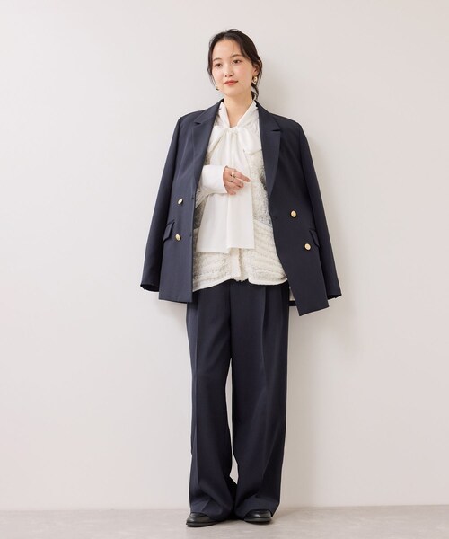 VIS(ビス)の「ツイードニットベスト/イージーケア(ベスト・レディース・キナリ系/ネイビー系・F)」の14枚目の写真