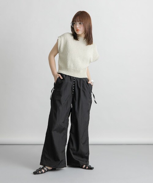 KBF（ケイビーエフ）の「ブークレニットベスト（ニット/セーター・レディース・L.GREIGE/PINK/BROWN・one）」の21枚目の写真