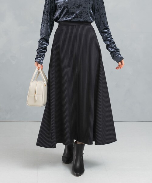 URBAN RESEARCH ROSSO（アーバンリサーチロッソ）の「ストライプロングフレアスカート（スカート・レディース・NAVY・36/38）」の4枚目の写真