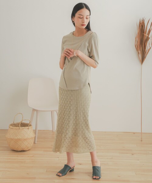 SENSE OF PLACE by URBAN RESEARCH(センスオブプレイスバイアーバンリサーチ)の「レイヤードボタンディテールトップ(Tシャツ/カットソー・レディース・BLACK/GREIGE/YELLOW・one)」の18枚目の写真