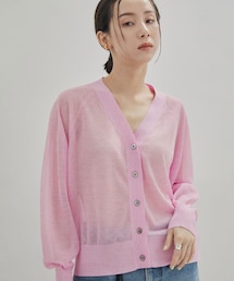 SALON adam et rope' | 【洗える】Vネックシアーカーディガン(カーディガン/ボレロ)