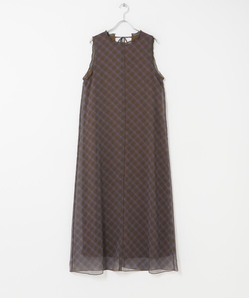 SENSE OF PLACE by URBAN RESEARCH(センスオブプレイスバイアーバンリサーチ)の「チェックシアーナローワンピース(ワンピース・レディース・BLACK/BROWN/BEIGE・One/COMPACT)」の19枚目の写真