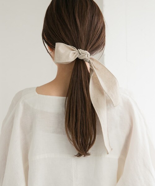 URBAN RESEARCH DOORS(アーバンリサーチドアーズ)の「リネンリボンヘアフック(ヘアゴム・レディース・NATURAL/BLACK・one)」の7枚目の写真