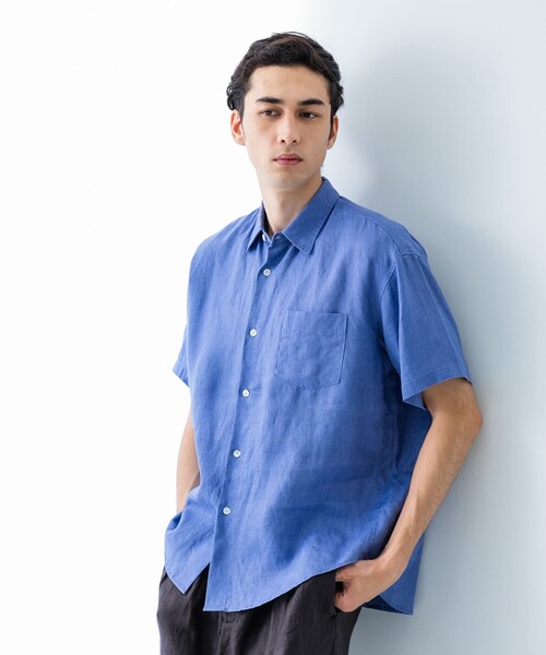 URBAN RESEARCH（アーバンリサーチ）の「LINEN SHORT-SLEEVE SHIRTS（シャツ/ブラウス・メンズ・WHITE/BLUE/BROWN/D.NAVY・S/M/L）」の20枚目の写真