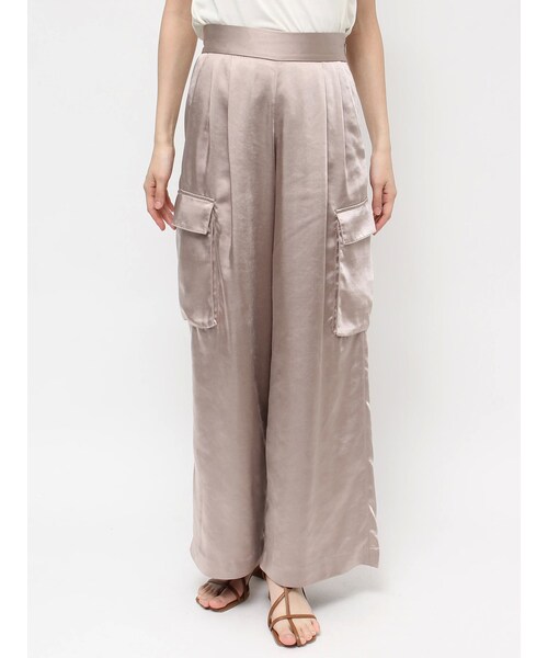 LAGUNAMOON（ラグナムーン）の「サテンカーゴパンツ（カーゴパンツ・レディース・ネイビー/ベージュ・S/M）」の3枚目の写真