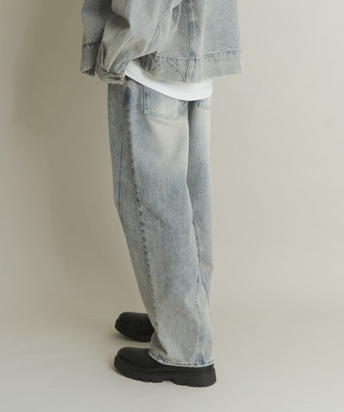 SENSE OF PLACE by URBAN RESEARCH（センスオブプレイスバイアーバンリサーチ）の「ツイストデニムワイドパンツ（デニムパンツ・メンズ・GREEN/L.INDIGO・M/L）」の20枚目の写真