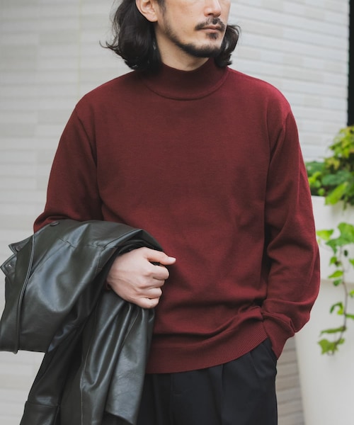 ITEMS URBANRESEARCH(アイテムズ アーバンリサーチ)の「SILK×WOOL MIX ハイネックセーター(ニット/セーター・メンズ・BGD/NVY/BLK・M/L)」の3枚目の写真