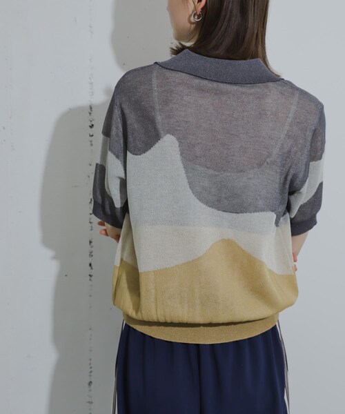 SENSE OF PLACE by URBAN RESEARCH（センスオブプレイスバイアーバンリサーチ）の「ニュアンスジャガードシアーセーター（Tシャツ/カットソー・レディース・GRAY/BLUE/YELLOW・one）」の19枚目の写真
