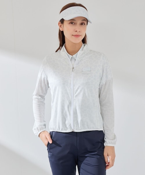 ROPE'(ロペ)の「【UV CARE】【吸水速乾】【ストレッチ】アニマル柄JQ UVライトブルゾン(ブルゾン・レディース・グレー/ネイビー/ピンク・L/M/S)」の1枚目の写真