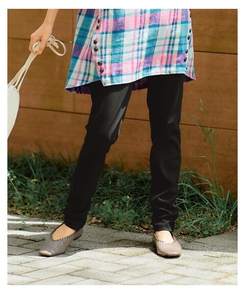 nissen（ニッセン）の「＜大きいサイズ＞ゆったりはいてスッキリ見える２WAYストレッチパンツ（ゆったりヒップ）（チュニック用）（パンツ・レディース・黒/ブルー/ベージュ/オリーブ/ネイビー・L/LL/3L/4L/5L/6L/8L/10L）」の7枚目の写真