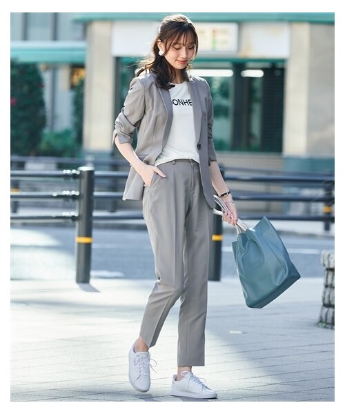 nissen（ニッセン）の「【レディーススーツ】うすカルストレッチパンツ