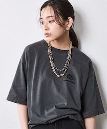CHIC STYLE | 綿100％ピグメント染バックプリントTシャツ＜大きいサイズ有＞シックスタイル(Tシャツ/カットソー)