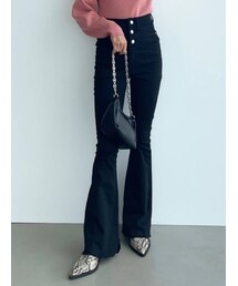 EMODA | ヘムカットハイウエストフレアパギンス(デニムパンツ)