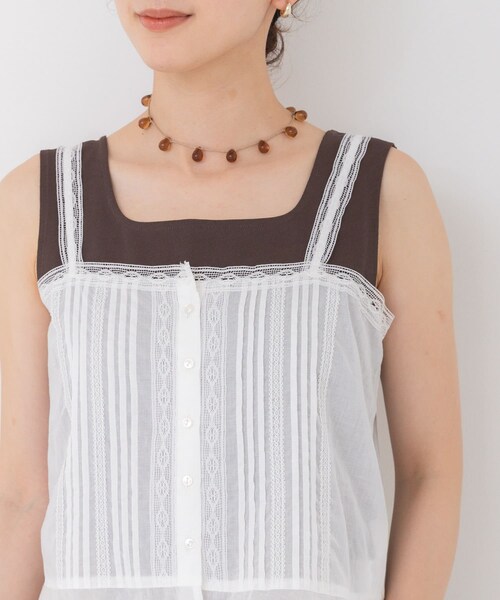 URBAN RESEARCH(アーバンリサーチ)の「スクエアネックタンクトップ(タンクトップ・レディース・WHITE/BLACK/BROWN・Free)」の3枚目の写真